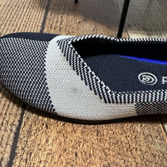 Rothy's Captoe Buffalo Plaid Black & White Ballet Flats Women's - Picture 8 of 10